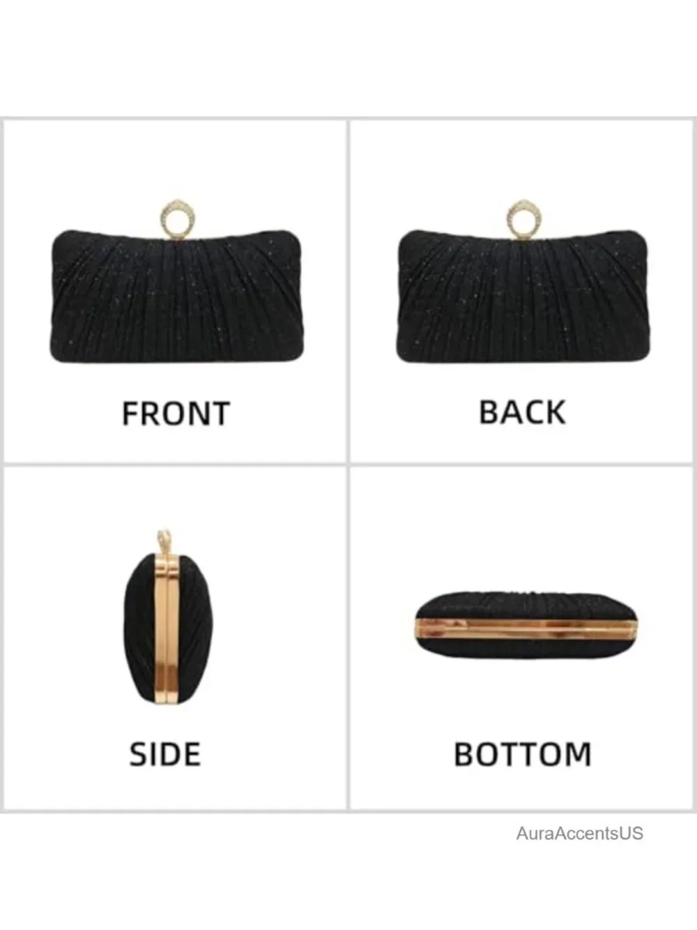 Convertible Evening Bag Clutch Crossbody Party Purse Sparkle Formal Wedding